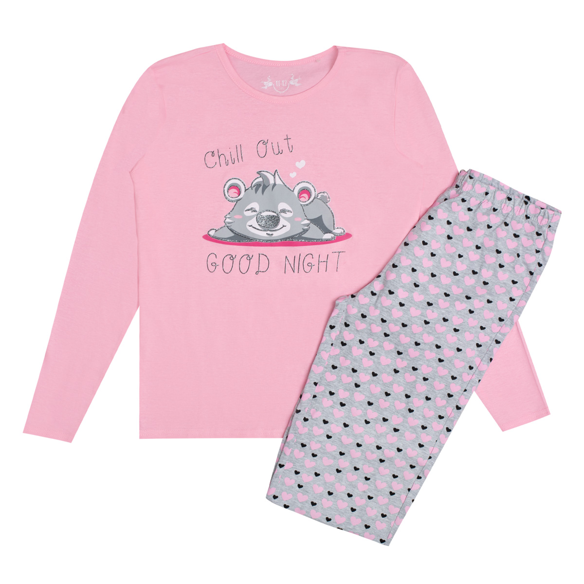 Dekliška pižama, svetlo roza